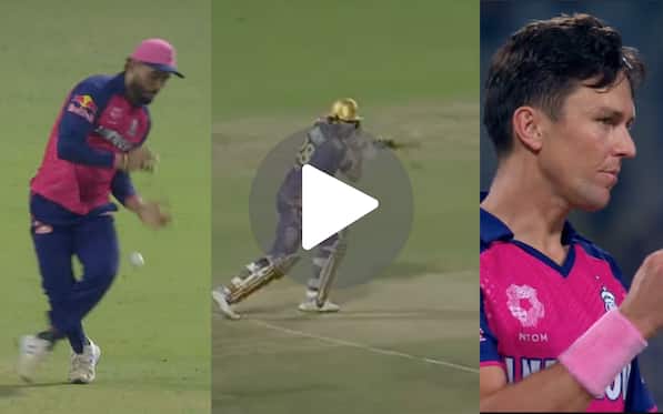[Watch] Riyan Parag Drops Salt On A Duck To Deny Boult His Trademark First-Over Wicket